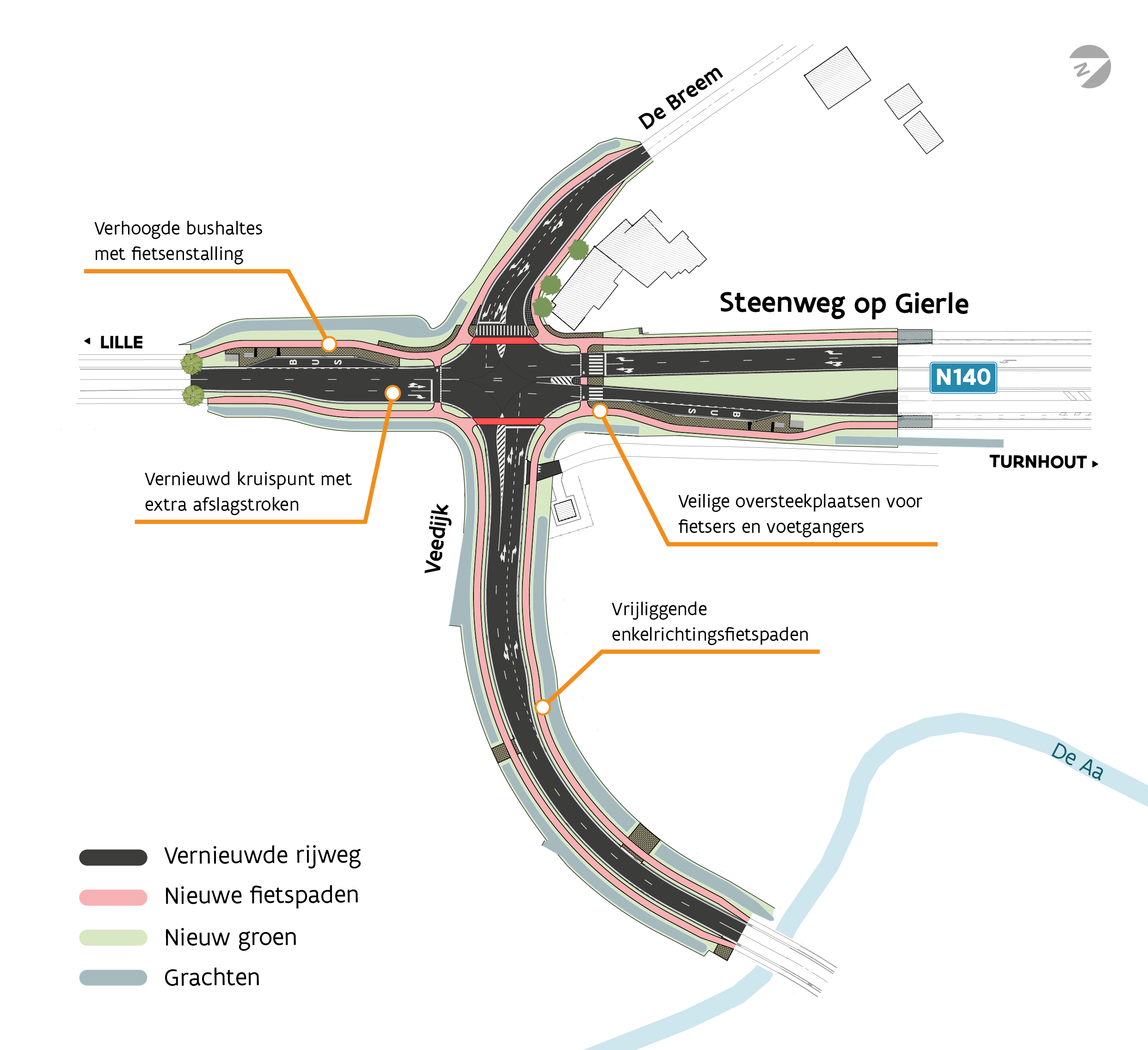 Herinrichting Kruispunt Veedijk Met Steenweg Op Gierle | Wegen En Verkeer